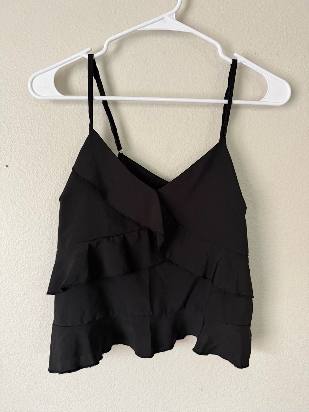 SHEIN Black Ruffle Tiered Camisole
